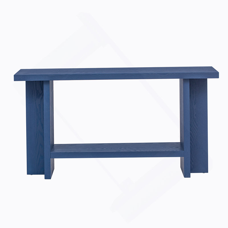 Vintage-Inspired Console Table With Ash Wood Veneer And T-Leg Design, Ideal For Study, Entryway, Hallway, Living Room, And Foyer