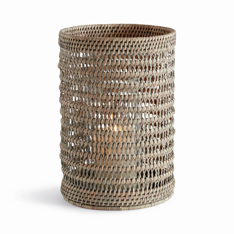 BURMA RATTAN HURRICANE SMALL, 12.60" H x 8.66" W x 8.66" D