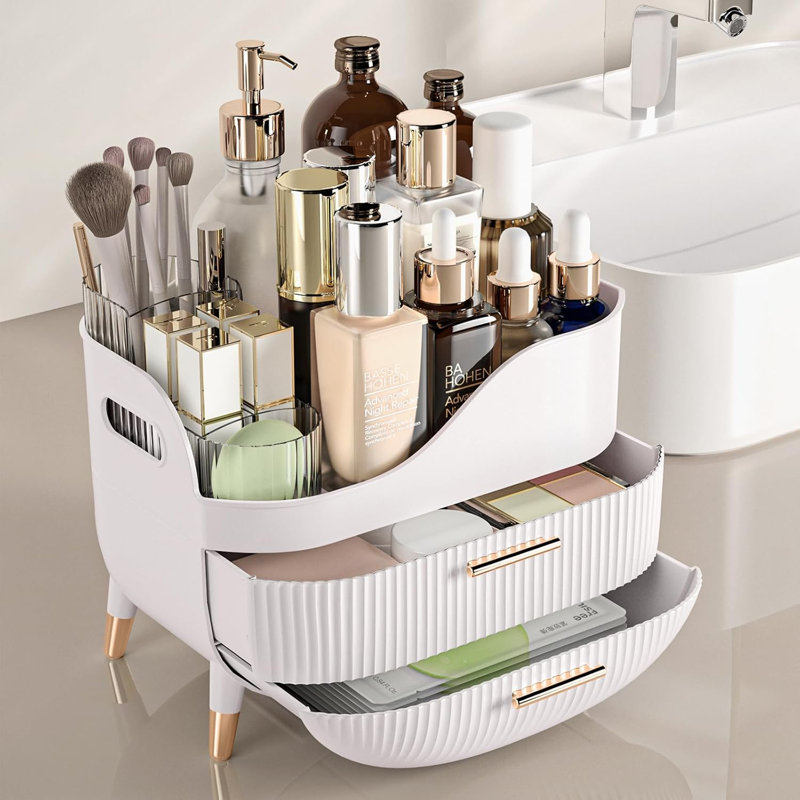 White Makeup Organizer With Drawers