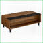 Noir et noir Table basse à plateau relevable en noyer - Centre de table de salon avec rangement polyvalent