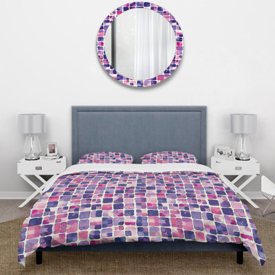 Pink Midcentury Mosaic Tiles IV - Midcentury Duvet Cover Set