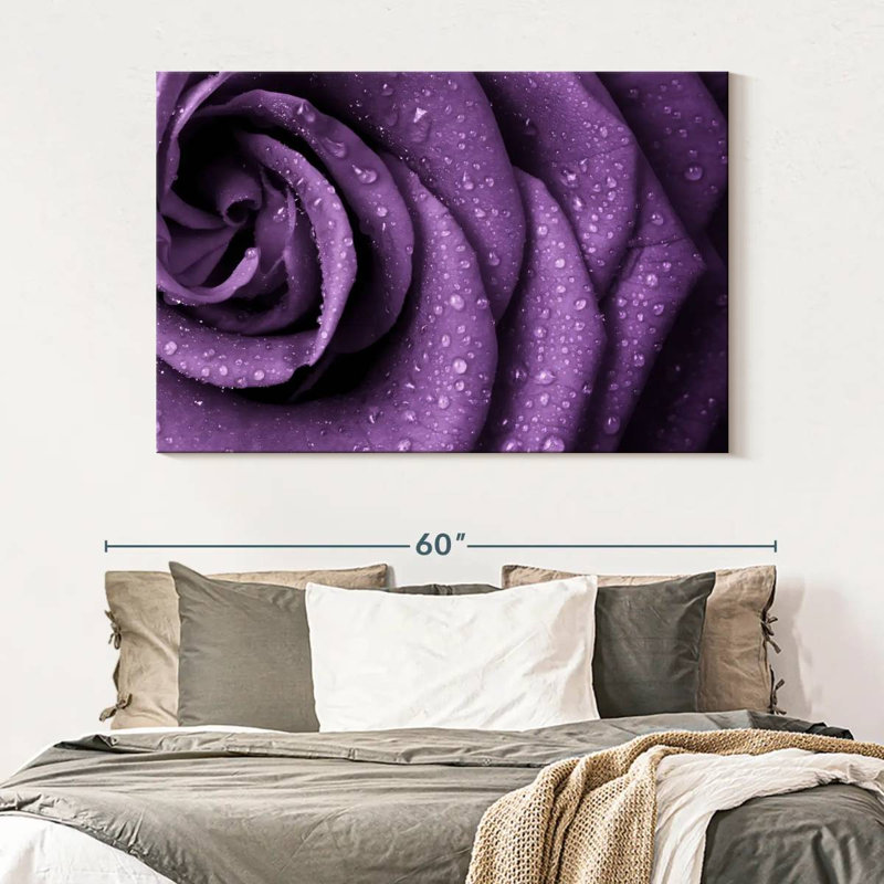 Harnek Dewy Violet Rose, 34" H x 51" W