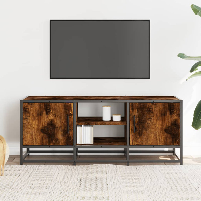 Almous TV Stand for TVs up to 24", Smoked Oak, 100cm