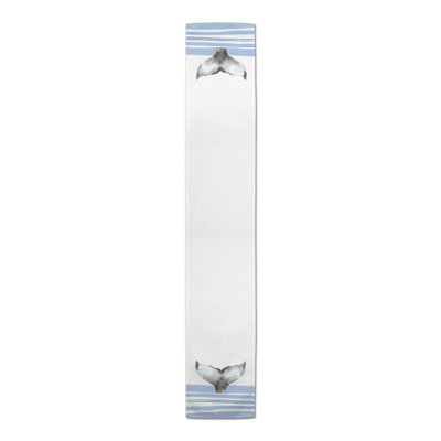 Whale Tail Stripes Navy Table Runner