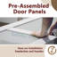 Modern Style White 10-Square Transparent Glassed Reflective MDF Interior Room Door,Hardware Not Included-110826450