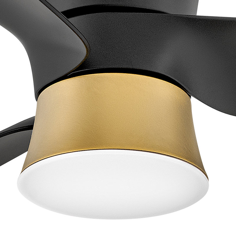 Neo 52-in Indoor/Outdoor Flush Mount Smart Ceiling Fan with Integrated LED + Remote, Matte Black