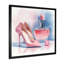 Rose, bleu, talons hauts et parfum, nature morte I - accessoires de mode, photo encadrée-740531485-593336094