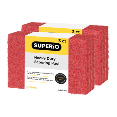 Superio - Tampon à récurer à récurer anti-égratignure rouge anti-égratignures Superio