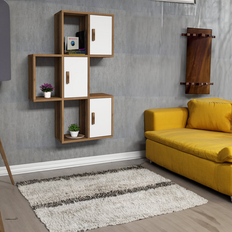 Floating Shelf, Brown/White