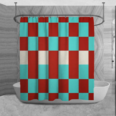 Rideau de douche à carreaux Nak