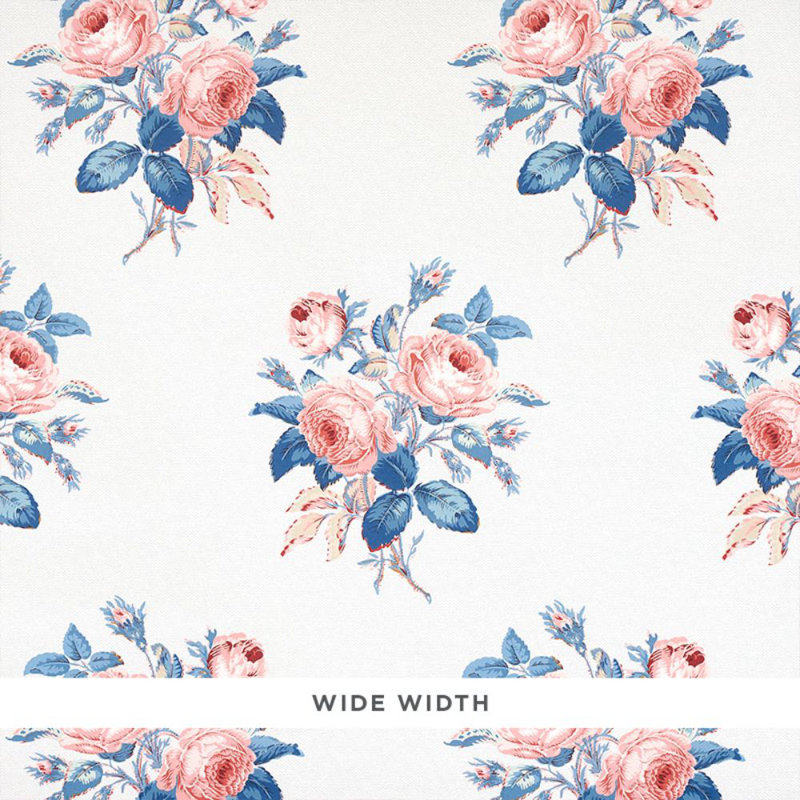Loudon Rose Wallpaper, Rose/Blue