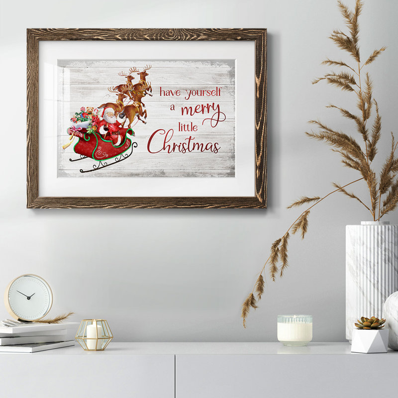 «Merry Little Christmas», reproduction d'art encadrée, Noyer, H 22 po x l 32 po x P 1,5 po