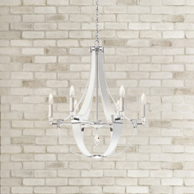 Crystal Empire 8 Light 30in x 38in Chandelier in White with Clear Radiance Crystals