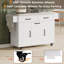 Îlot de cuisine sur roulettes, armoire de rangement pour poubelle avec abattant, support à épices, porte-serviettes et tiroir (blanc)-120144564