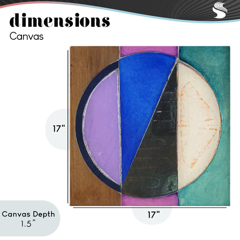 Split Symmetry Circle Canvas, design by Matthew Finger, 17" H x 17" W
