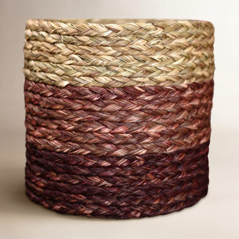 Grand panier à plante Sabaii - naturel et brun, 10"