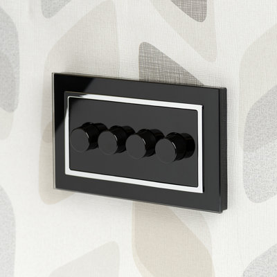 Crystal CT 4G Rotary LED Dimmer Switch 2 Way Black