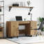 Desk With Shelf 140 X 50 X 75 Cm Engineered Wood-268791325