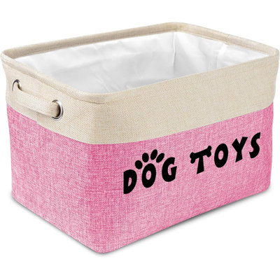 Dog Toy Basket, Collapsible Dog Toy Bin Box With Comfortable Handles, Large Dog Toy Storage Organizer For Dog Accessories, Pet Toys, Dog Coat & Clothing