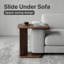 C Shaped End Tables with Storage, Walnut MDF, Modern Sofa and Bedside