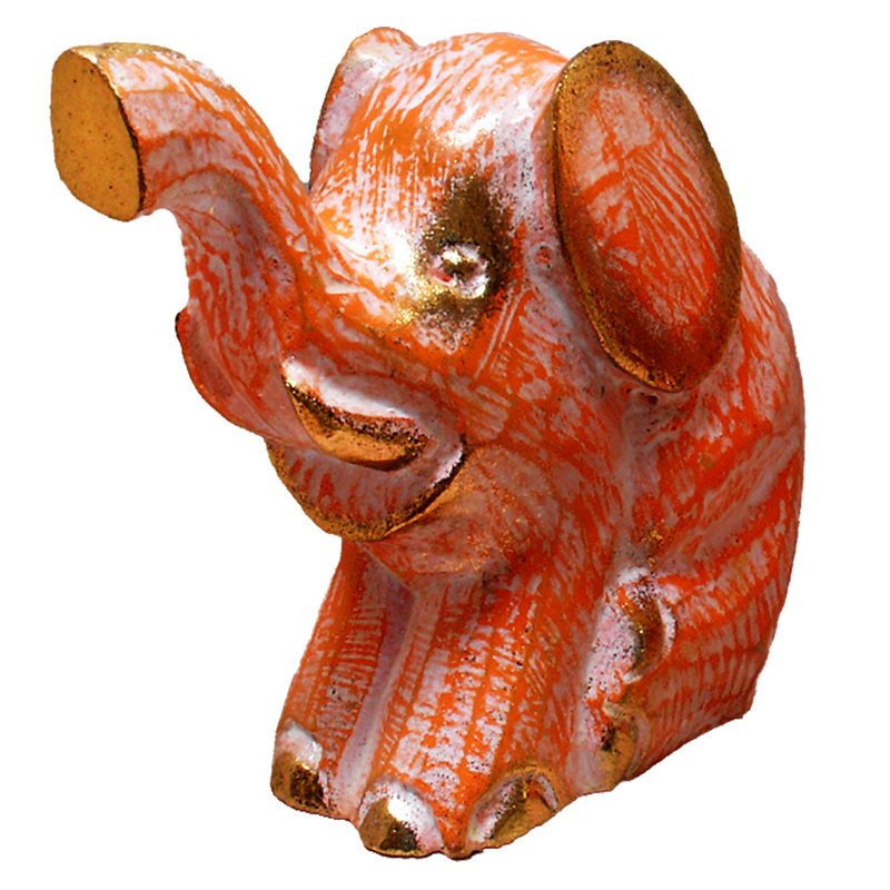 Caffey Animals Figurines & Sculptures, 6" H x 7" W x 4.5" D, Orange