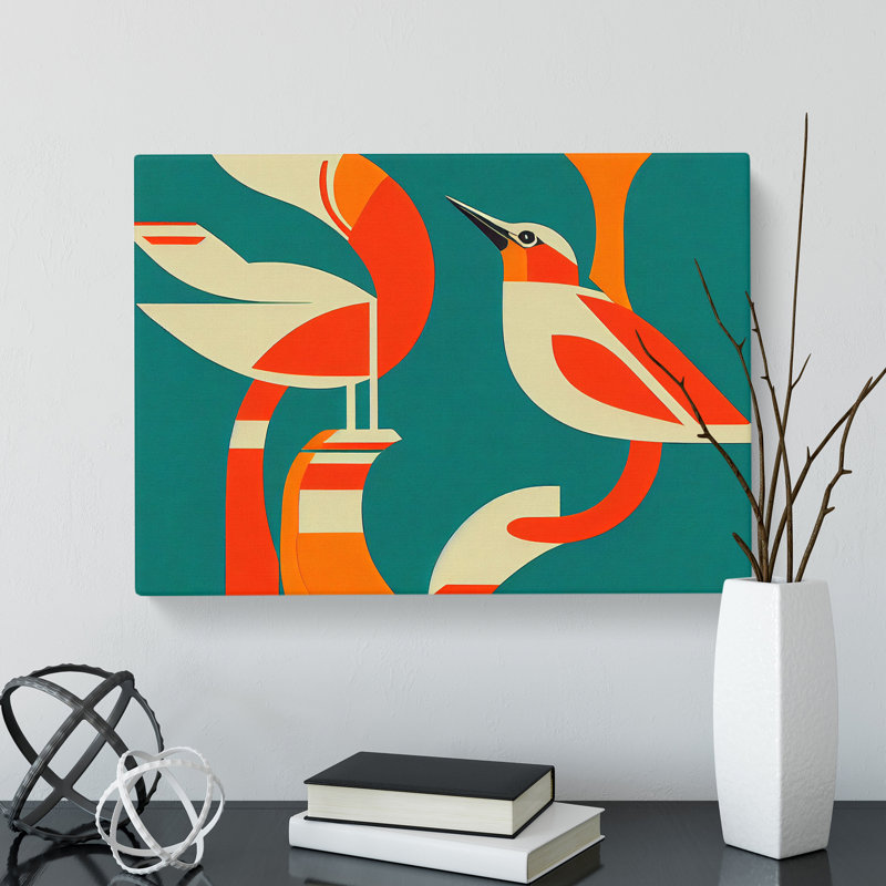 Kingfisher Bird Abstract - Wrapped Canvas Print, 35cm H x 50cm W x 3cm D