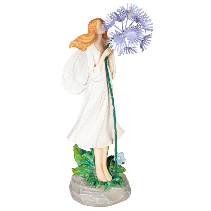 Ange de jardin à DEL, fleur mauve