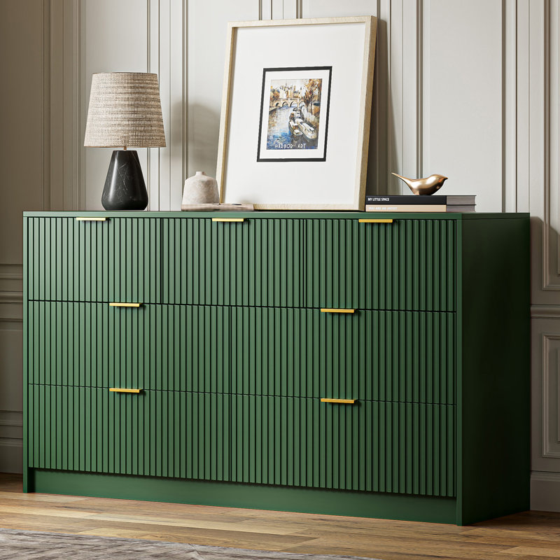 7 - Drawer Dresser, 55.1" W, Green