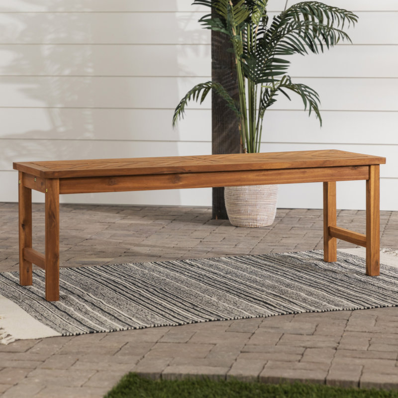 Banc d'extérieur en bois d'acacia Dyemond, Brun