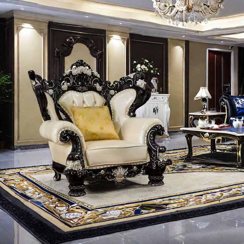 Fauteuil en cuir de vache American