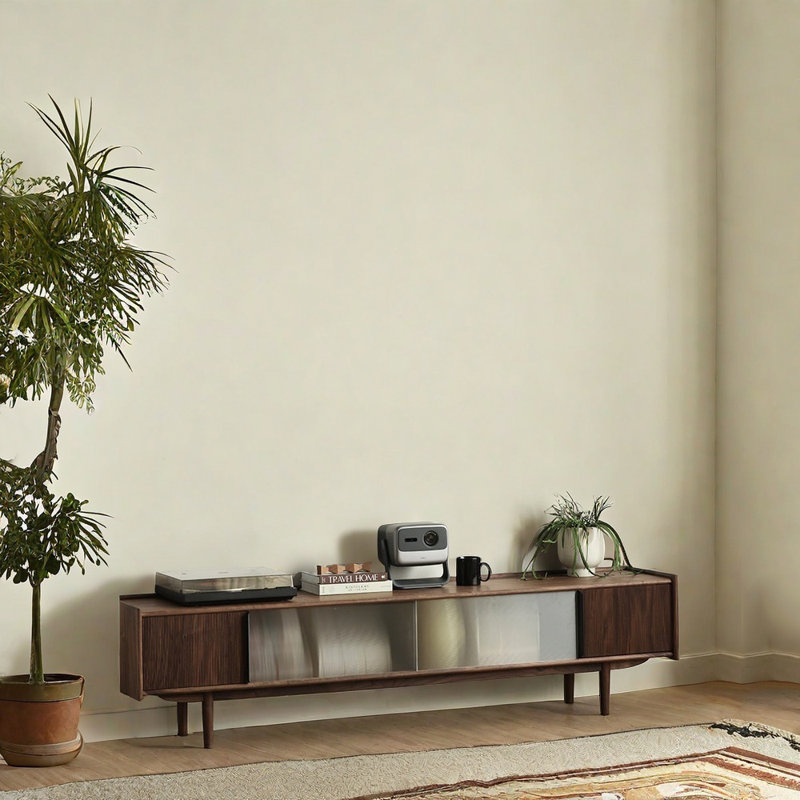 Meuble télé en bois massif de style européen, 82.68"