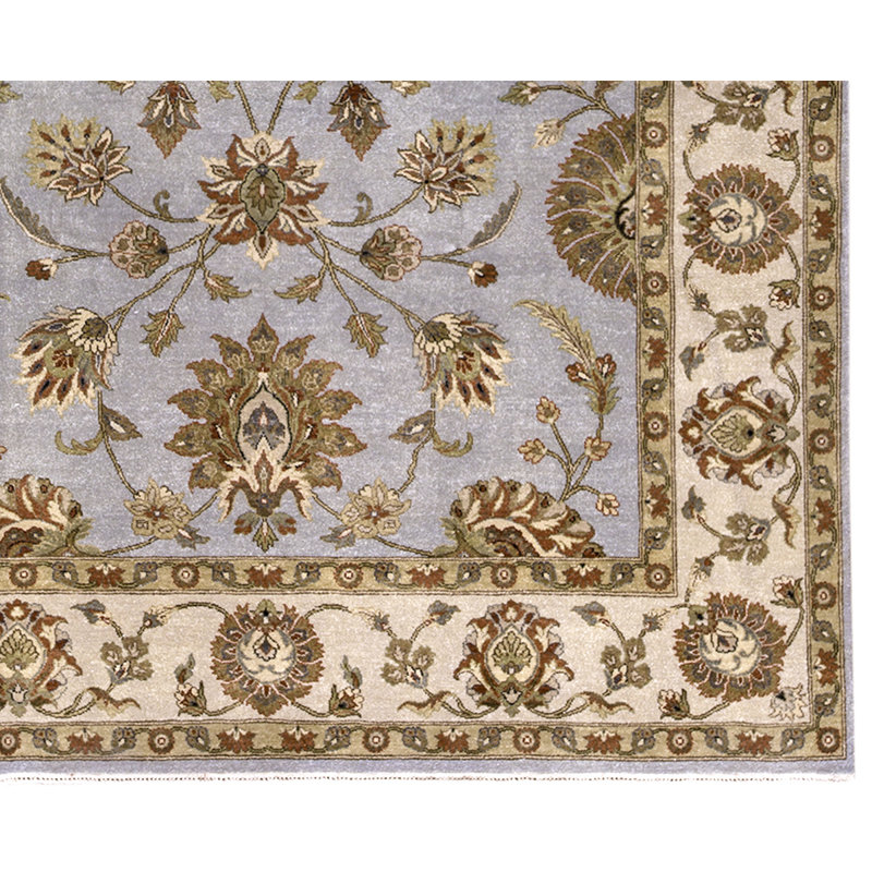 Tapis gris / beige / olive noué à la main de haute qualité