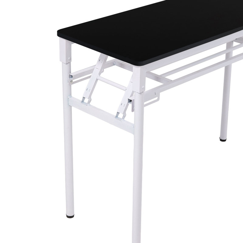 MDF Iron Writing Desk, 75cm H x 80cm W x 40cm D, Black/White