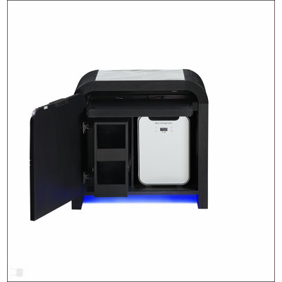 Compact Nightstand With Built-In Cooler And Wireless Speaker, Perfect For Modern Bedrooms And Enhanced Convenience.