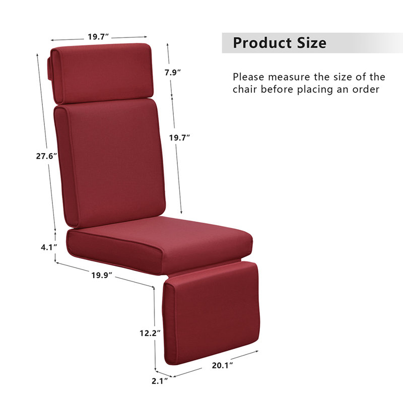 Outdoor Patio Waterproof Lounge Chair Mat, Red