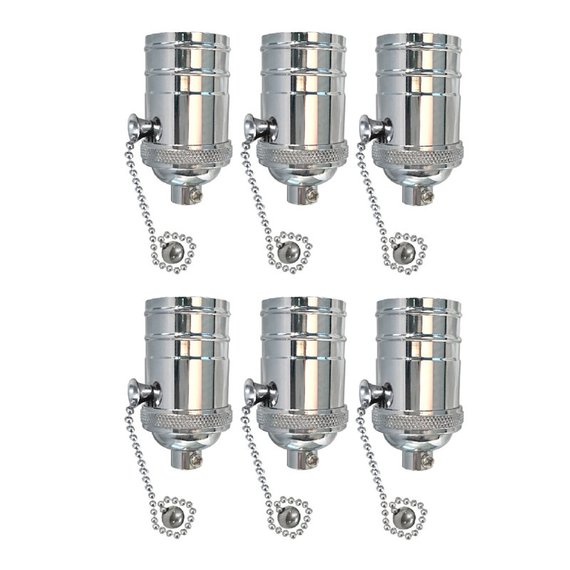 Pull Chain Lamp Socket Lighting Kit, Polished Nickel