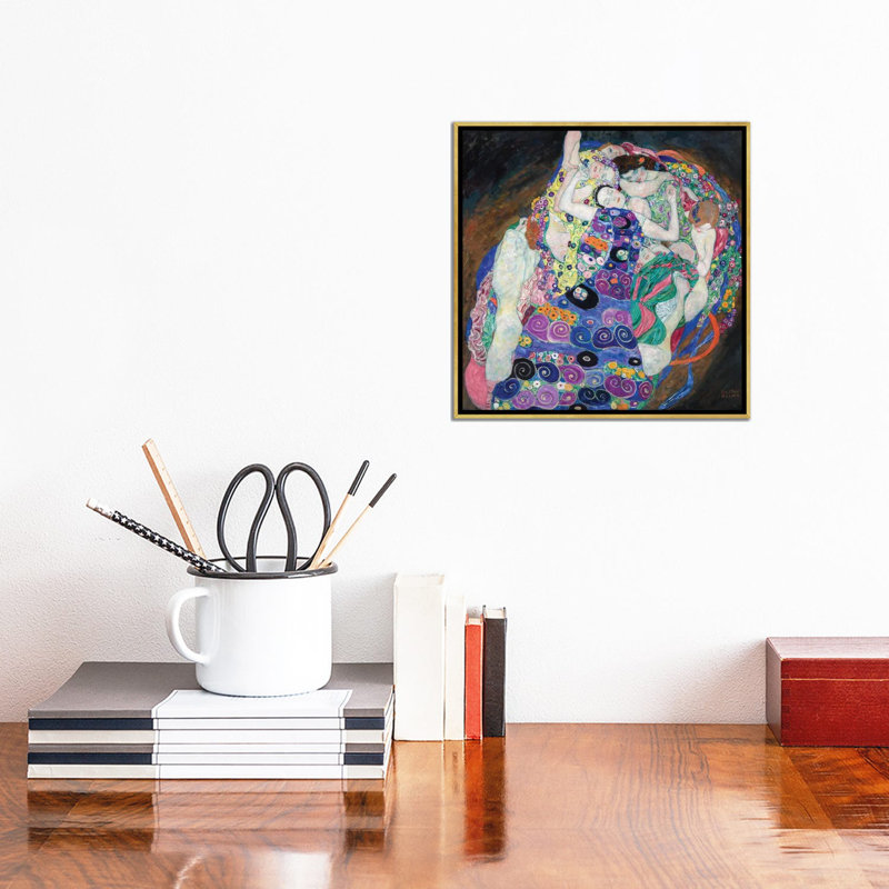Vierge, 1913 par Gustav Klimt - impression sur toile tendue, H 12 po x l 12 po x P 1,5 po, Cadre doré