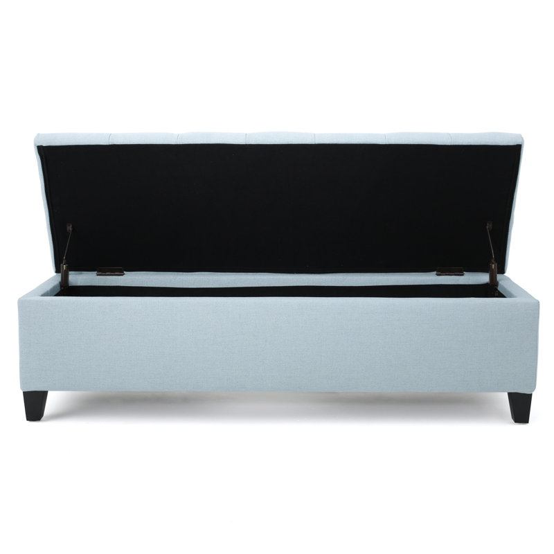 Banc de rangement en tissu Amalfi, Polyester ciel clair , 17" H x 51" W x 17.5" D