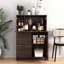 Bureau à tiroirs multiples pour le rangement - Bureau à domicile ou en résidence étudiante - Panneaux de particules en noyer - Organisation des effets personnels
