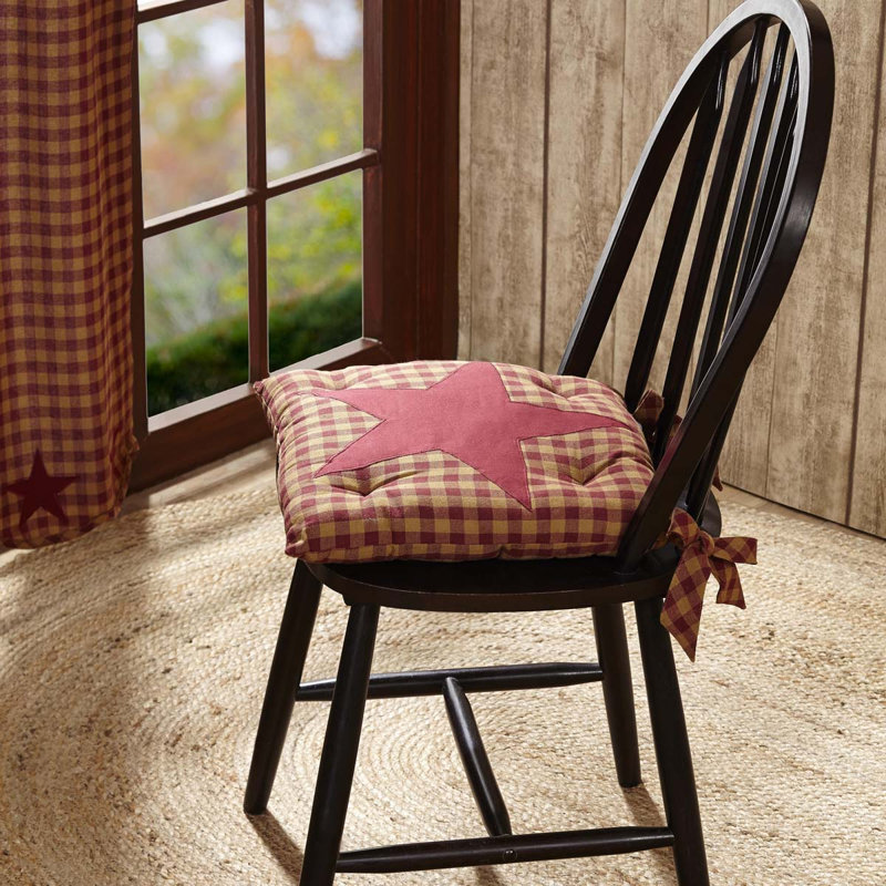 Aliosha Outdoor 3'' Dining Chair Chair Pad, Burgundy / Dark Tan