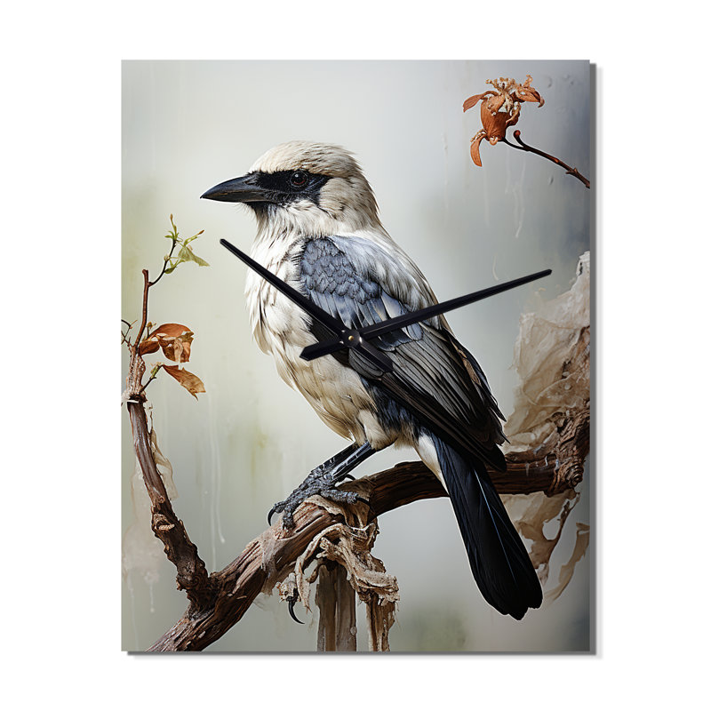 Contemplation d'oiseaux - Horloge murale animaux, H 40 po x l 30 po x P 1 po