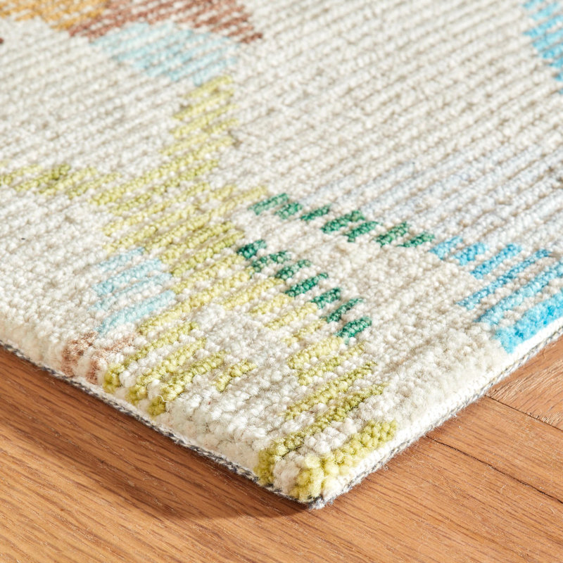 Handmade Blue Floral Wool Tufted 3' x 5' Rug