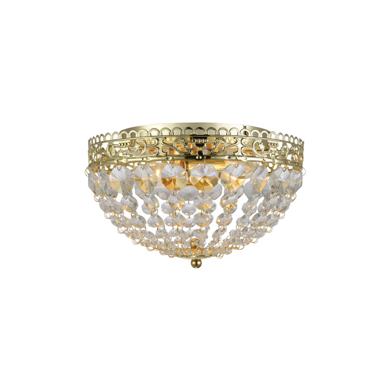 Ross Crystal Flush Mount, Gold