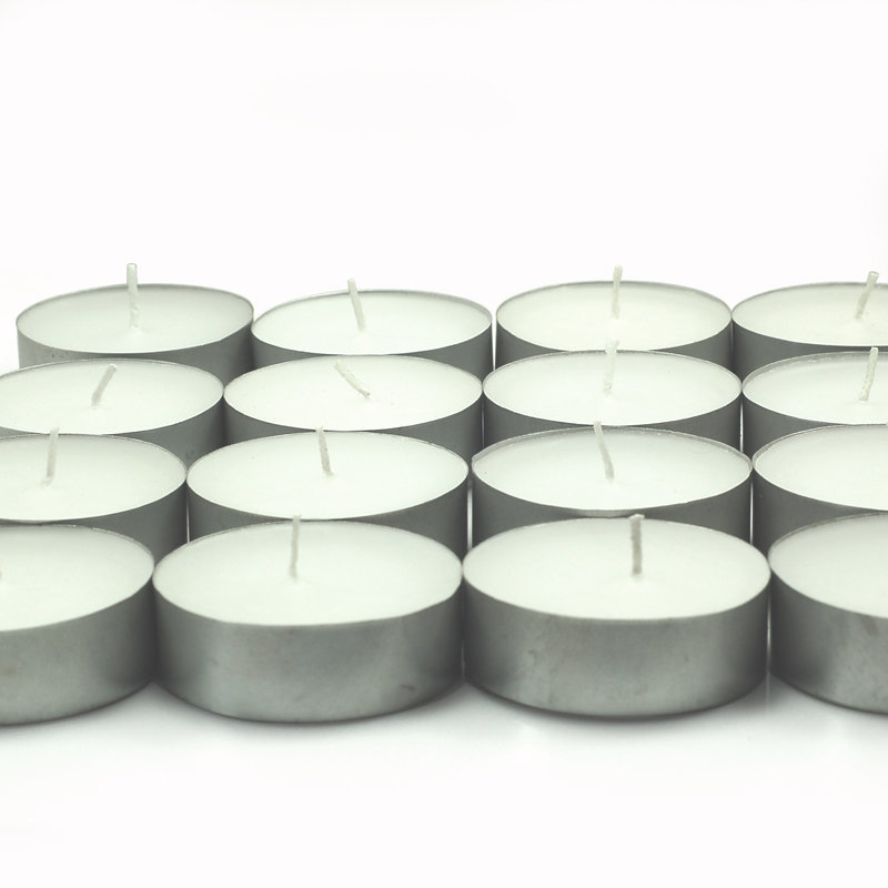 Citronella Scented Tealight Candle with Metal Holder, White, Set of 100