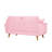 Pink Mid - Century Corduroy 2 Seater , Solid Wood Frame, Flared Arms And Two Matching Throw Pillows For Small Apartments With Clean Lines, Tapered Walnut Finish Legs Decorative Compact-55925762