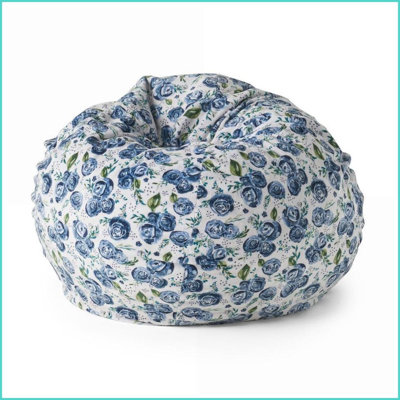 Fauteuil à billes 3 pieds, imprimé rose bleu | Tissu | Multicolore