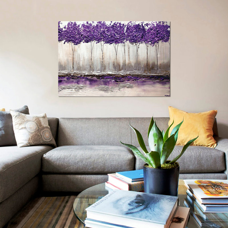Swiger Osnat Tzadok - Été mauve - reproduction sur toile, H 26 po x l 40 po, Sans cadre, Toile tendue
