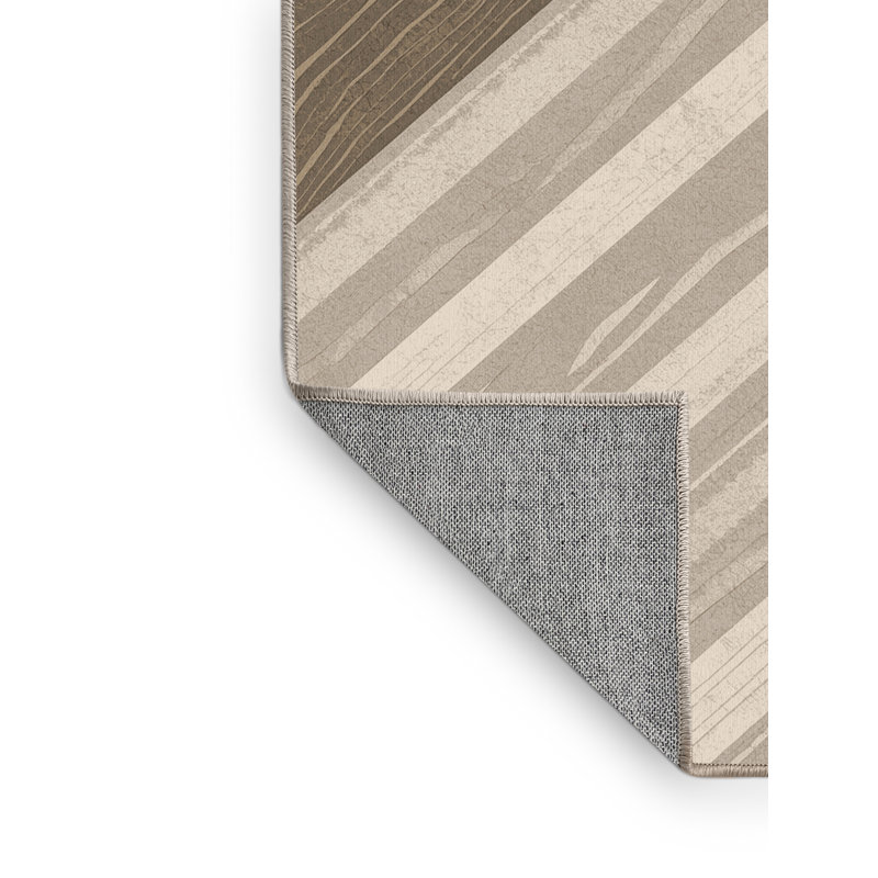 Machine Washable Bensonhurst Rustic Wood & Shiplap Rug in Gray – Beige Binding, 6x9