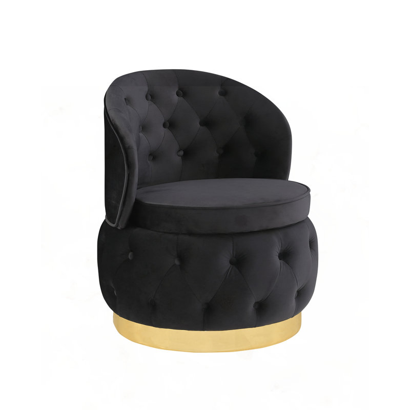 Chaises de rangement pivotantes Cuddle Barrel, Velours noir