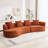 Hession Boneless 126" Modern Compression Curved Sectional Sofa-747616402